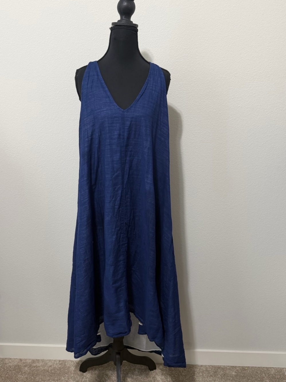 Kenneth Cole Navy Blue Sleeveless V-Neck Dress SU09